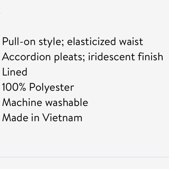 ACCORDION Pleat Skirt Shiny Irridescent Black Elastic Waist Pull On Large NWT - Picture 4 of 6